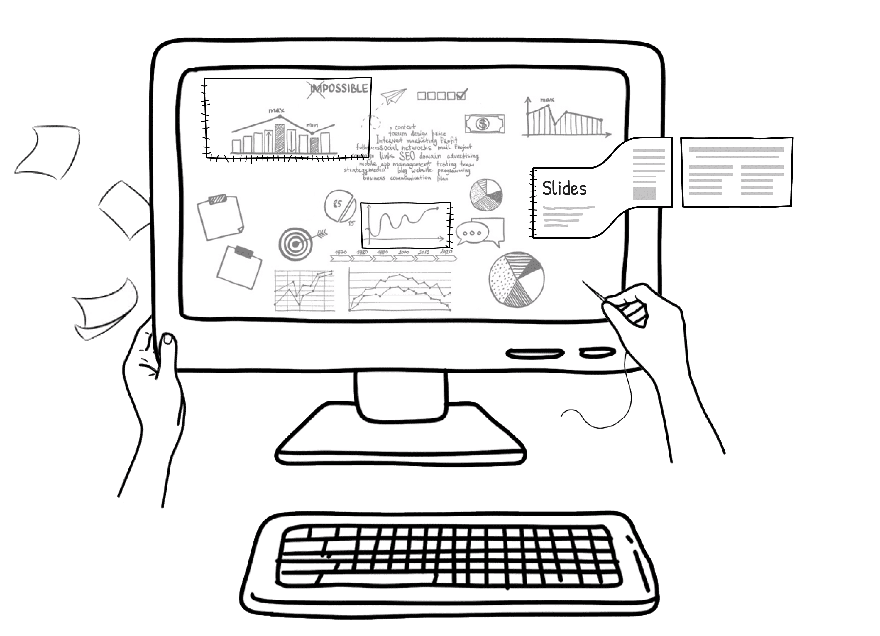 A busy professional struggling to create slides